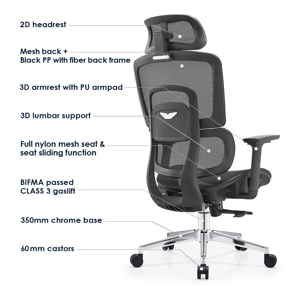 TH HIGH BACK OFFICE CHAIR (NYLON MESH)