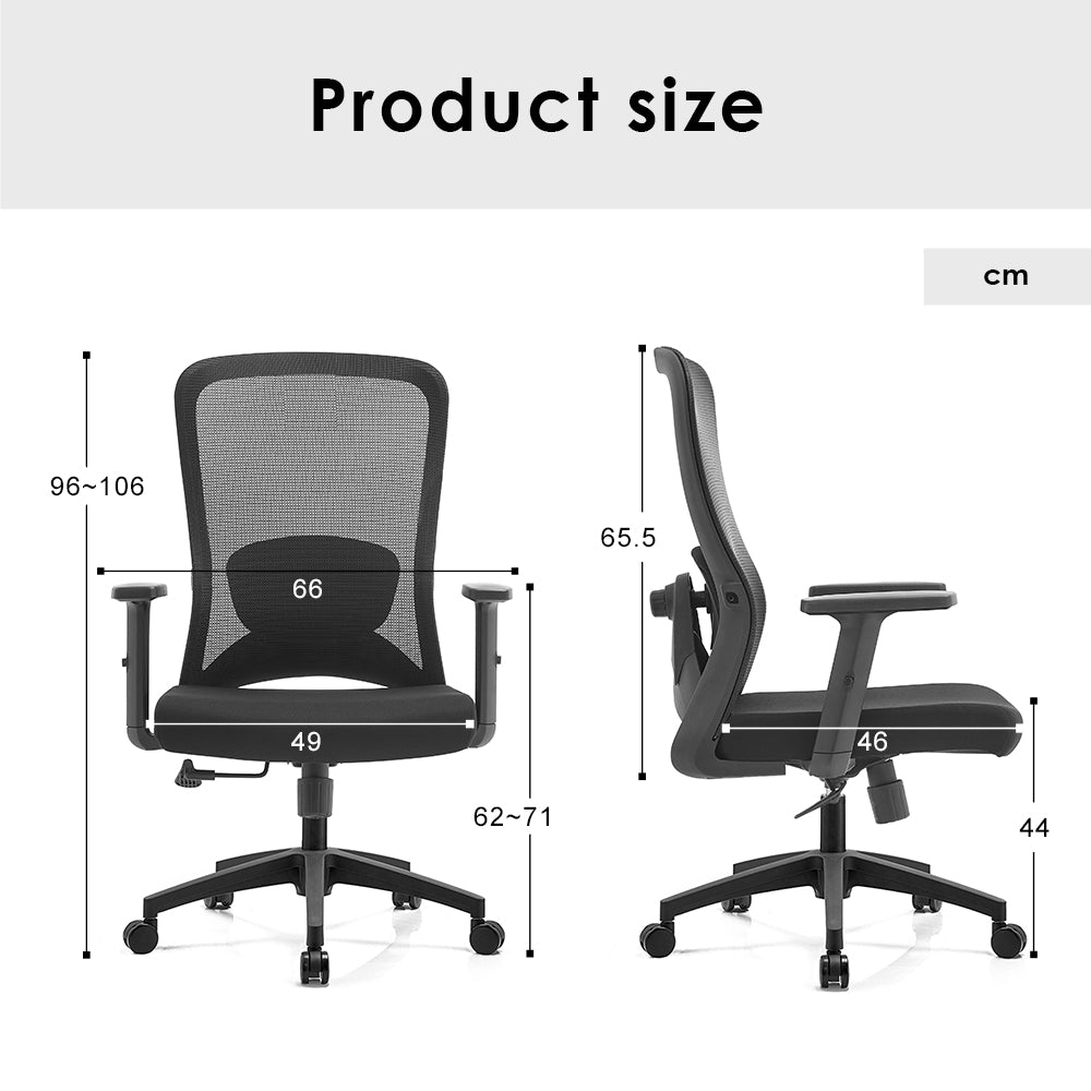 TH MID BACK OFFICE CHAIR (MESH + FABRIC) MID BACK OFFICE CHAIR (NYLON MESH)