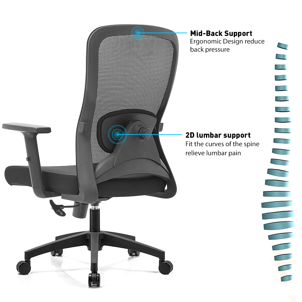 TH MID BACK OFFICE CHAIR (MESH + FABRIC) MID BACK OFFICE CHAIR (NYLON MESH)
