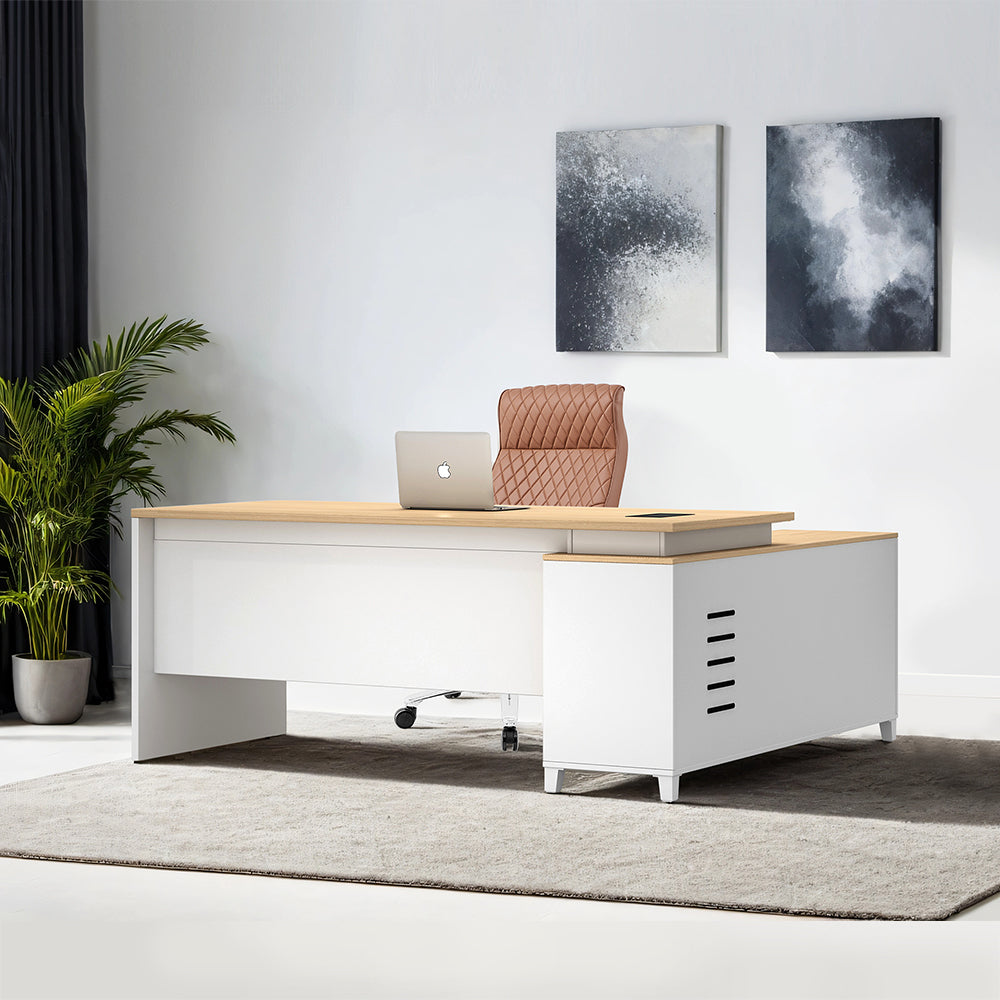 TH EXECUTIVE  OFFICE TABLE  (LIGHT)       L -TYPE-  160X140X75 CM