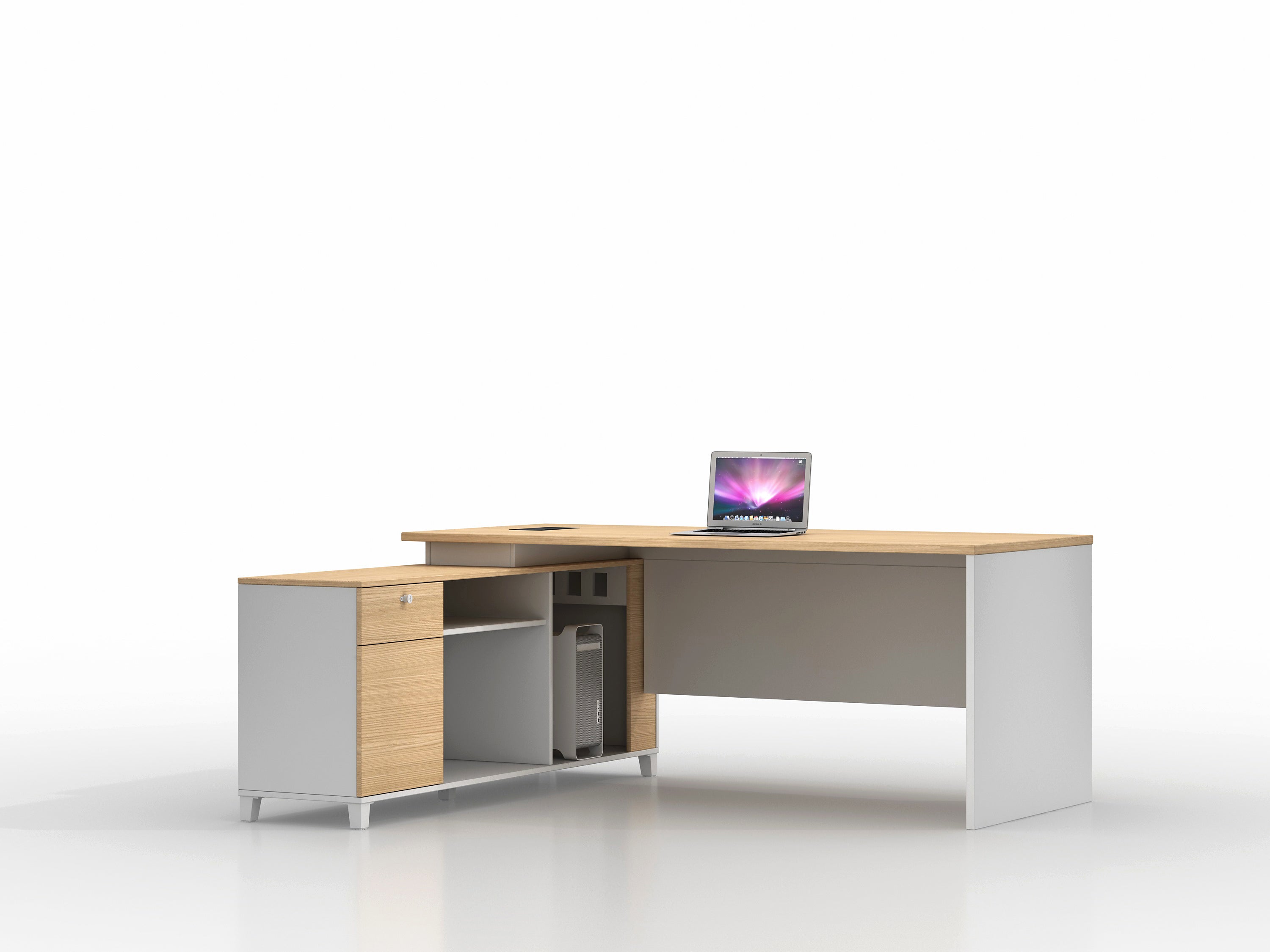 TH EXECUTIVE  OFFICE TABLE  (LIGHT)       L -TYPE-  160X140X75 CM