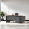 TH EXECUTIVE  OFFICE TABLE  (DARK)       L -TYPE-  160X140X75 CM